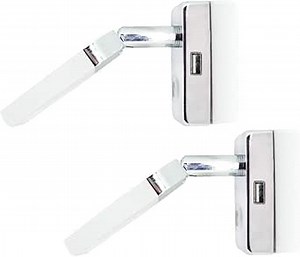 THALASSA RV Reading Light Fixture with USB Charging Port - DC 12V Soft Warm White, Dimmer Touch Switch with Blue Night Decor Light, as Boat Motorhouse Camper Van Caravan Interior Lights