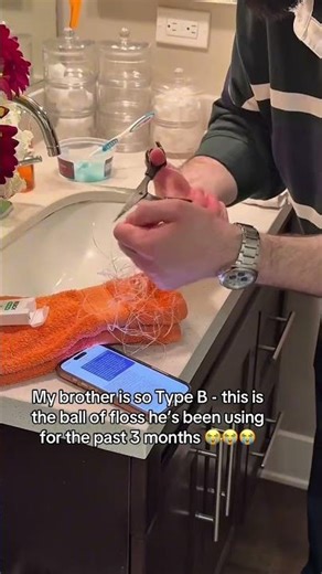 Well at least my brother is flossing his teeth...