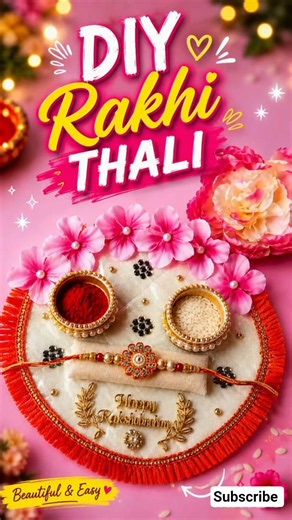 DIY Rakhi Thali Decoration at Home ✨🌸 | Easy Raksha Bandhan Thali Idea #shorts