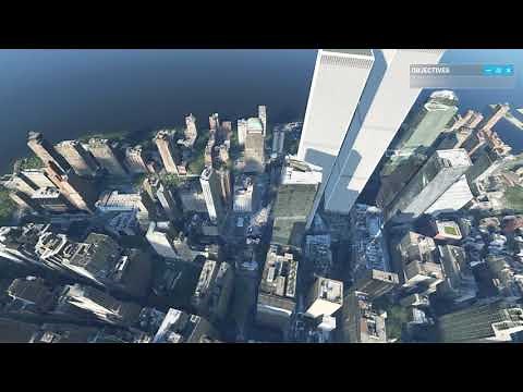 Microsoft Flight Simulator - New York City modded Twin Towers + Google Maps - Very Realistic