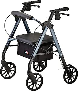 Amazon.com: NOVA Star 8 Petite Rollator Walker with Perfect Fit Size System, Lightweight & Foldable, Easy to Lift & Carry, Great for Travel, Color Blue : Health & Household