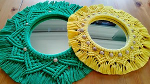 Macrame Mirror Set of Two - Etsy
