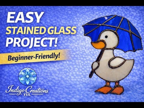 Fun and easy stained glass project. Beginner friendly duck!