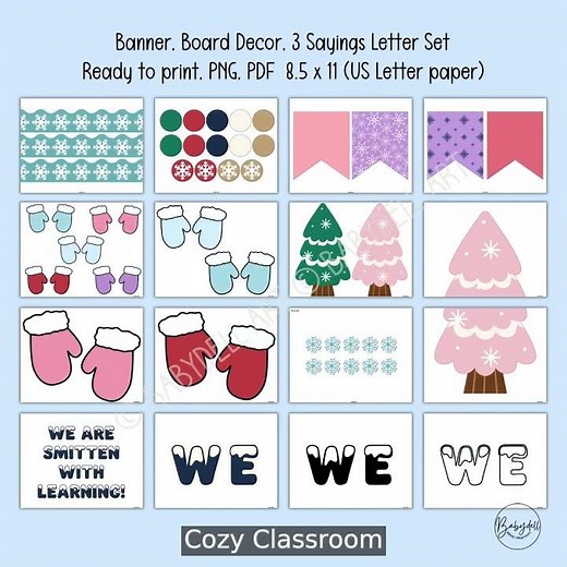 Winter Mitten Bulletin Board Kit | Smitten with Learning