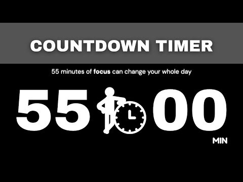 ⏰ 55-Minute Timer with Alarm | Countdown Timer for Study & Work