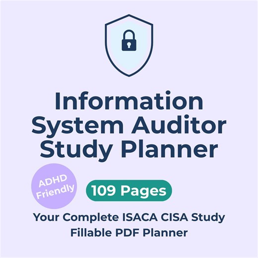 ADHD Study Planner Cisa Isaca Infomation Security Auditor Adhd Friendly Exam Prep Fillable PDF Digital Planner IT Certification Study Guide - Etsy