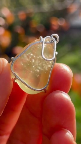 Raw Libyan Desert Glass Pendant: Sterling Silver Tektite, Ancient Impact Stone, Egypt, 32p-1 - Etsy
