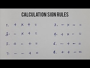 maths sign rules/Rules of Positive & Negative Signs related problem/+ - rules/rules of signs
