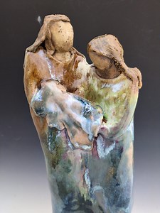 Handmade Nativity Set, Green to Blue Unique Nativity Sculpture, Family Scene With Baby. - Etsy