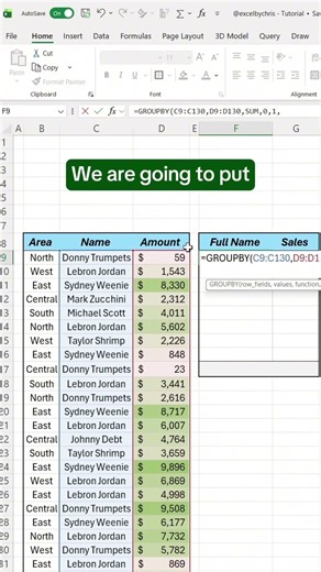 How to group data in Excel using GroupBy! #excel #groupby #spreadsheet