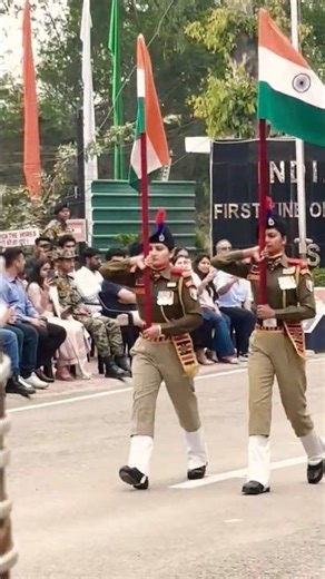 "Women Soldiers Proudly March with Indian Flag at India Pakistan Border 🇮🇳🫡" #indianarmy #bsf