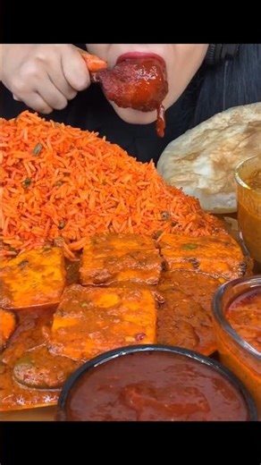 ASMR: Eating Paneer Eating Challenge 😍😋 paneer with fried rice biryani chicken lolipop Mukbang🤤