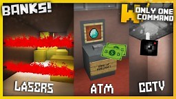 BANKS with only one command block - ATMs, Security Cameras & Lasers! Minecraft Map