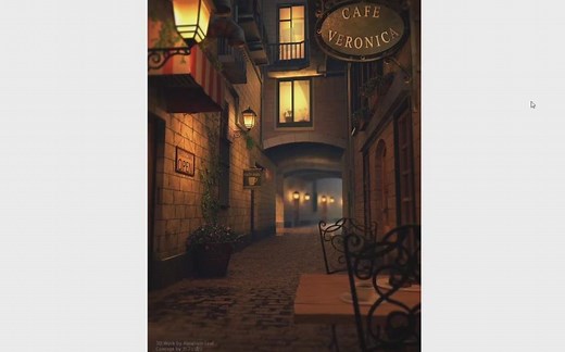 【Maya】街道小巷建筑环境场景完整制作流程教程(中英双字)