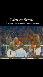 So many legendary traits on display in this clip! Firstly the power, Earnie Shavers in Boxing’s Unofficial Hardest Puncher ever, with guys like Muhammad Ali, George Foreman, Larry Holmes backing that claim - I genuinely think that this is the hardest shot ever thrown, to which the opponent was able to beat the count! Which leads me to my next point, Larry’s recuperative abilities were freakish, the best Heavyweight I’ve ever seen at recovering from disastrous moments! He would actually get up to
