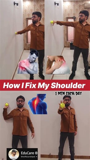 How I fix my #Shoulder| 4 Excercises| 1 Min each #shoulder #shoulderpain #shoulderworkout #shoulders