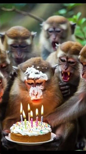 #birthday celebrate #cutemonkey #monkeyvideo