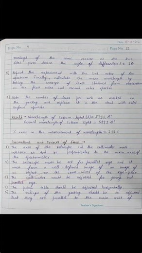 To determine wavelength of sodium light using plane diffraction grating|Physics practical #physics