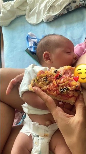 Hungry Baby Won’t Let Go! 😂Cutest Breastfeeding Moment Ever#breastfeedingbaby #funnybaby #cutebaby