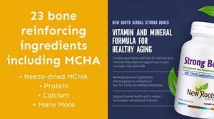 Strong Bone Support Supplement – 22-in-1 Calcium, Magnesium & Vitamin D3 + K2 Formula with Glucosamine & Zinc, Enhanced Absorption Skeletal Health Capsules, 180 Veg Caps | NEW ROOTS HERBAL