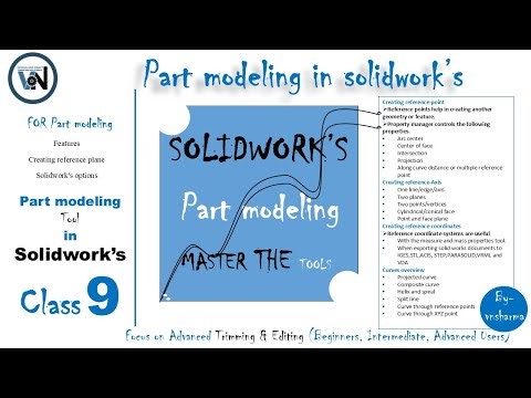Part modeling in solidwork’s "Class-9"