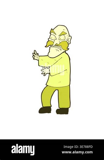 changing color animation of cartoon angry old man Stock Video Footage - Alamy