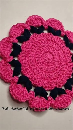 Crochet coaster Full tutorial uploaded ‪@learnWithanna-k2h‬ #crochet #diy #shorts