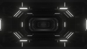 Download Abstract black sci-fi tunnel seamless loop, 4k 3d animation background for free