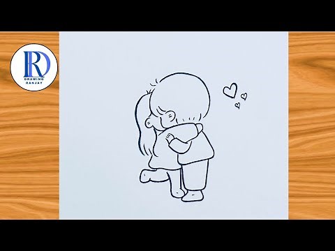 How to draw a cute couple easy | Lovers sketch drawing | ‪@KarabiArts18‬