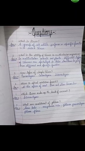 class 9 tissue question answer