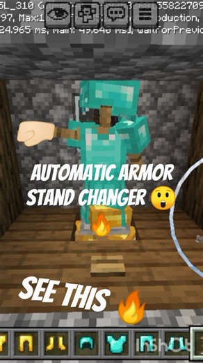 automatic armor stand changer 😲🔥#minecraft #shorts
