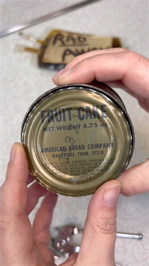 Opening a 60 year old can of Survival FRUIT CAKE from a Fallout Shelter. Happy Holidays☢️ #radaway #fruitcake #falloutshelter #fallout #mrsfallout #nukaquantum #fallout3 #fallout4 #falloutcollector #falloutcommunity #falloutcollection #falloutcollections #gamer #gamergirl #videogames #bethesdastudios #bethesda #videogamecollection #videogamecollector #fallout76 #wasteland #wastelander #cosplay #falloutnewvegas #1950sstyle #newvegas #civildefence #nukacolaquantum #nukacola #falloutshelter #fallou