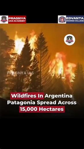 Pragnya IAS Academy on Instagram: ""Nature's fury and a glimmer of hope!" 🇮🇳🇦🇷 The breathtaking forests of Argentine Patagonia are facing a nightmare. Over 15,000 hectares have been reduced to ash this week due to the worst drought in 60 years. 🥀 While firefighters battle 'sixth generation' infernos, a Sunday rain has brought some relief to the town of Epuyén. #Argentina #ClimateCrisis #BreakingNews #Chubut #NatureAlert #globalwarming #Firefighters #nationalsecurity #ias #ips #upsc #pragnya
