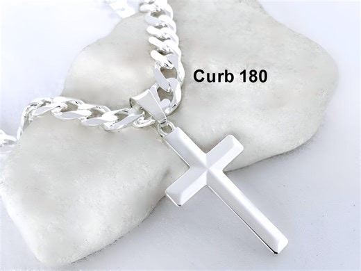 Solid Sterling Silver Cross Necklace Unisex Classic Cross. Select Thick Chain for Men, Thin Chain for Women & Kids. 5142 # - Etsy