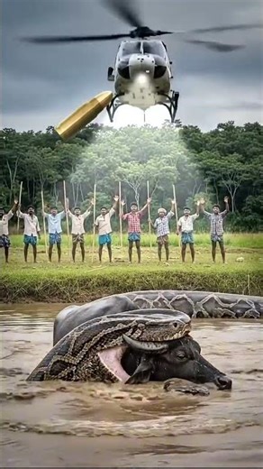 explosive python kill the buffalo #funny #comedy