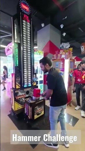 Hammer game challenge in mall | New Record | Arcade Hammer machine