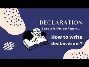 DECLARATION - Sample for Project Report