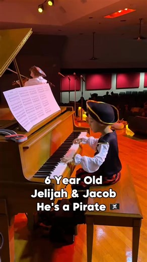  Jelijah Diaz (6) and Jacob take the stage, conquering He's a Pirate from Disney's Pirates of the Caribbean ‍☠️ at their music Recital!  Jelijah played the piano accompaniment  for his fellow violinist friend Jacob  ~ | Jelijah Diaz | Facebook