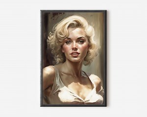 Marilyn Monroe Oil Painting Art Print - Etsy
