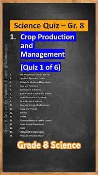 NCERT CBSE Class 8 Science - Chapter 1 Quiz 1: Crop Production and Management - Quiz/Question Answer