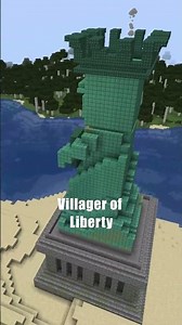 Villager Statue of Liberty, tutorial coming tomorrow #minecraft #minecraftbuilding #gaming #tiktok