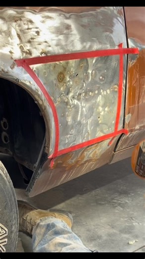 !!$& How To Fabricate A Patch Panel For Overstretched Sheet Metal DIY Auto Body Repair #reels #WinterMaintenance #businessupdate #Repair | H001