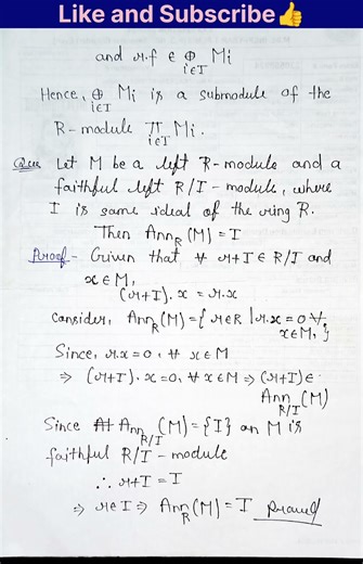 #Kernal of Homomorphism#M.Sc.(math), Sem.-4th, Paper- Module theory#