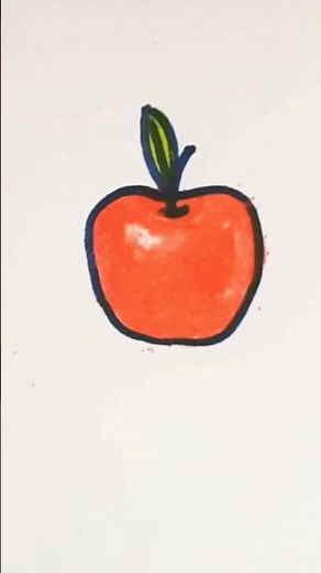 Vẽ quả táo và tô màu siêu đơn giản #easydrawing#drawing4kids