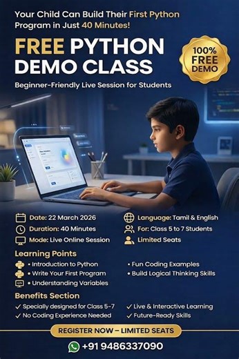 🚀 FREE Python Demo Class for Students #coding #skills #programming #python #learn #onlinesclasses