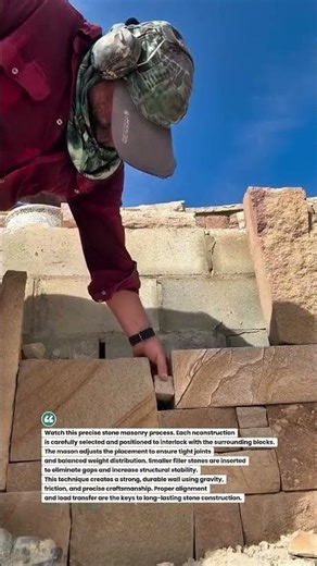 Stone Masonry Wall Build #StoneWork #Construction #Shorts