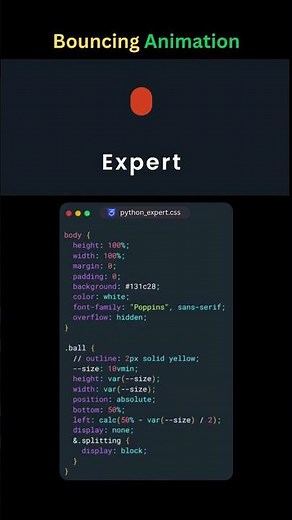 Bouncing Ball Animation: Easy Python & CSS Coding! #coding #webdesign #programming #bouncingball #yt