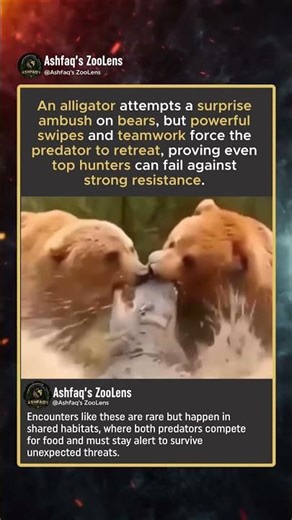 Can Bears Fight Back Against A Deadly Alligator Attack? #wildlife#animalfacts#shorts