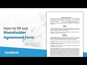 How to Fill Out Shareholder Agreement Form Online | PDFRun