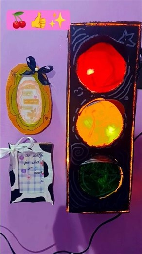 🍒diy traffic light🍒 modle#trending #artandcraft#viral #viralshort #viralvideo #shortvideo #diy #like